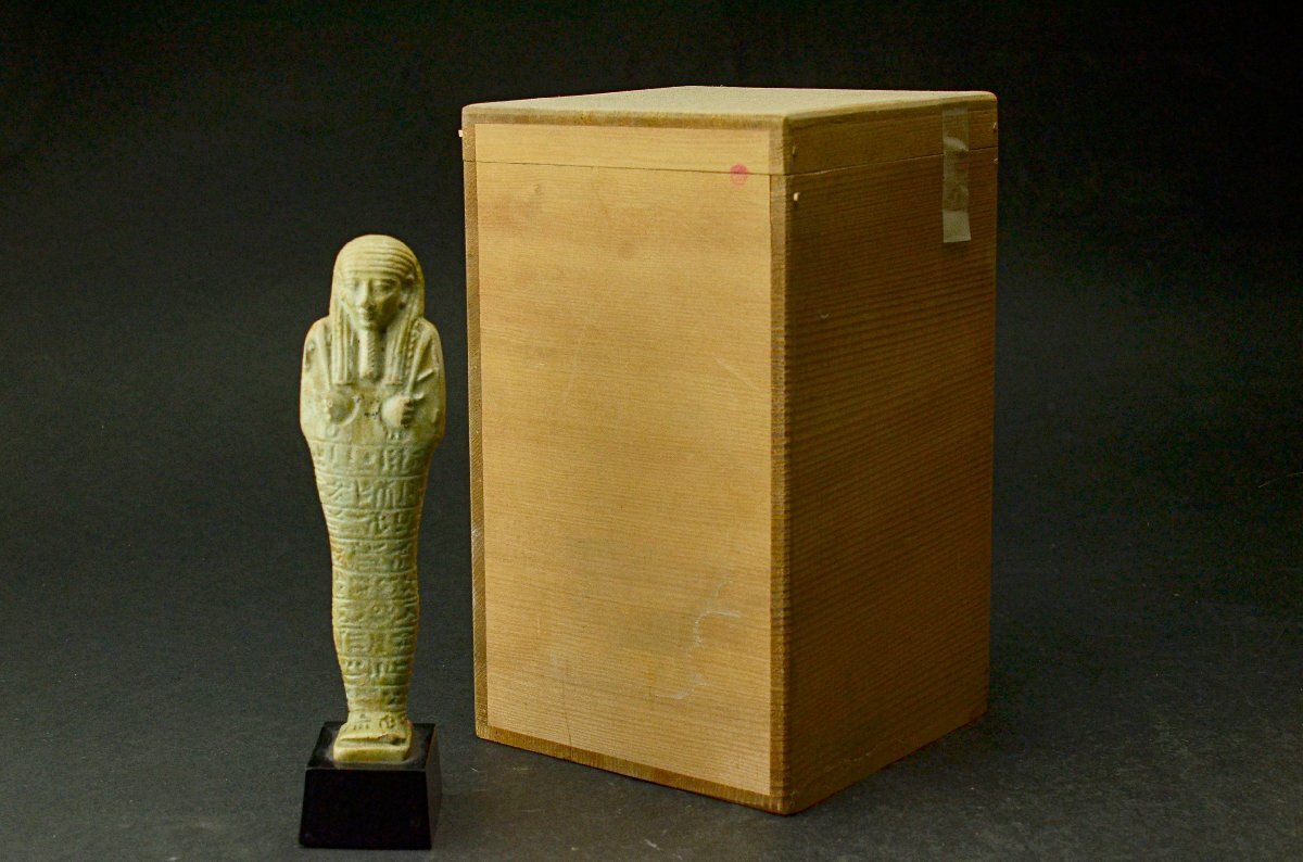 YB】紀元前300年頃 古代エジプト ファラオ象ウシャブティ・桐箱