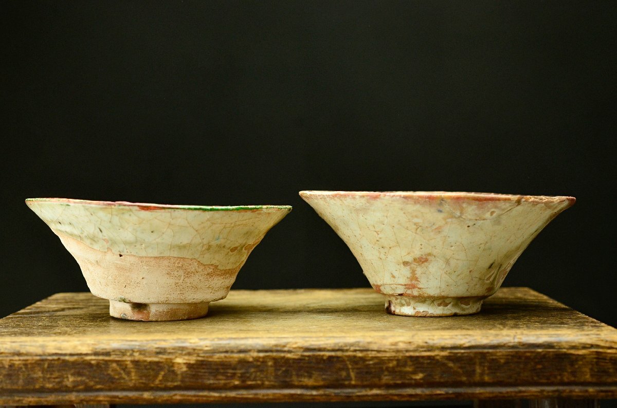 YB】9~10世紀前後 ペルシヤ陶器・古代ペルシャ彩絵人物紋小碗二 YB】9~10世紀前後 ペルシヤ陶器・古代ペルシャ彩絵人物紋小碗二