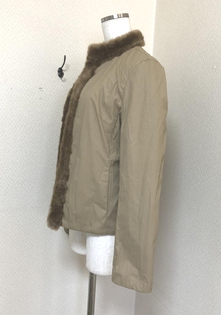 COMME CA DU MODE(コムサデモード) レディース ジャケット ライトアウター ベージュ 花粉 撥水 春 アウター ファー付き リバーシブル