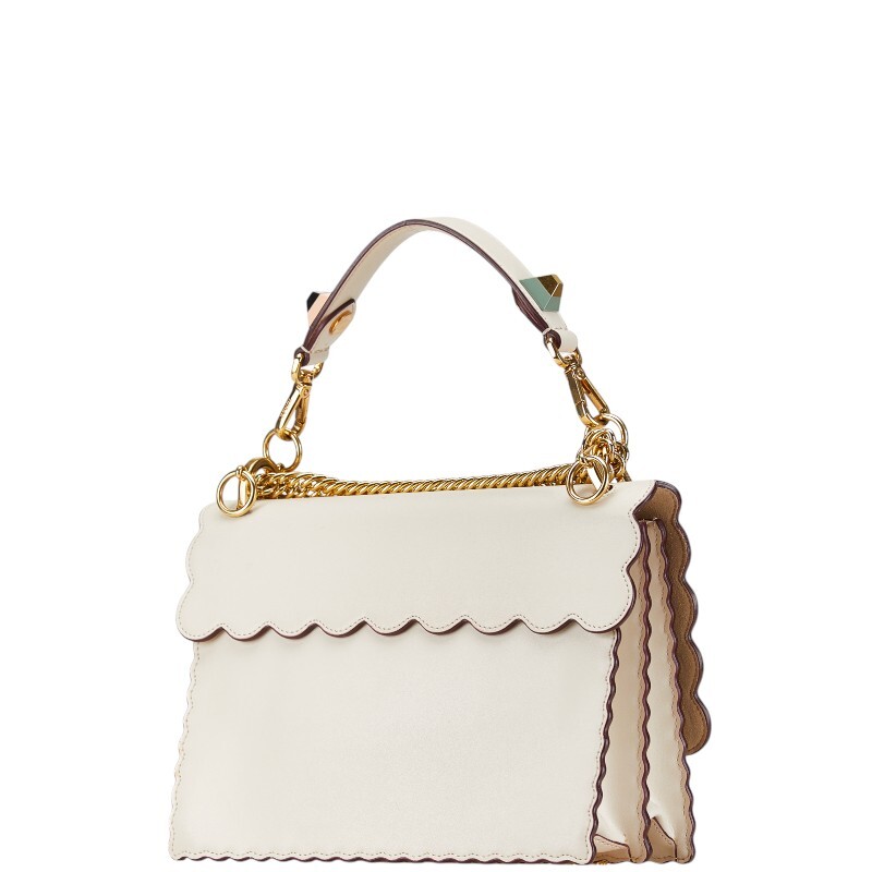  Fendi kyanai цепь ручная сумочка сумка на плечо 2WAY 8BT283 бежевая кожа женский FENDI [ б/у ]