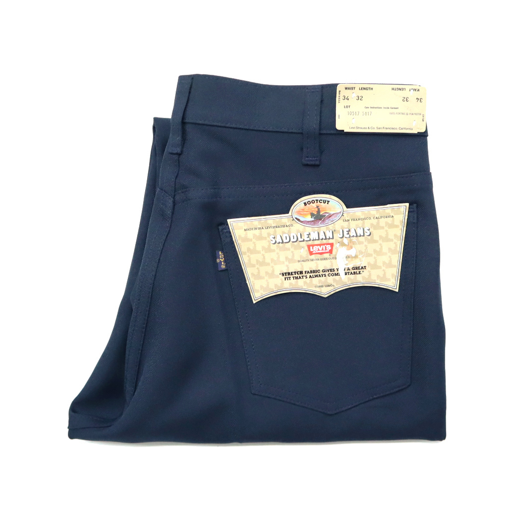 デッドストック 80s 1984年 ビンテージ LEVIS リーバイス 517 USA製 スタプレ ブーツカット パンツ 紺 ネイビー 1980年代 古着 フレア W34 _画像1