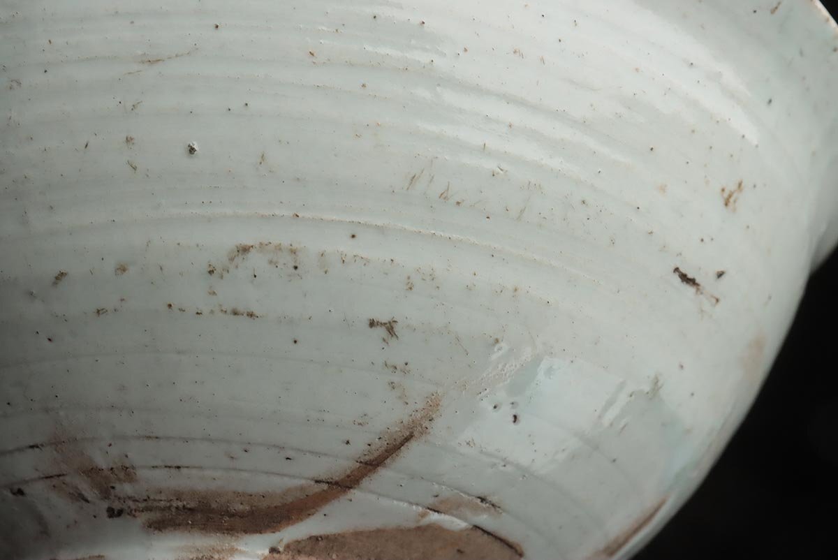 EX825 朝鮮古美術 李朝 堅手 茶碗 径18.5cm 重515g 書付箱・李朝 EX825 朝鮮古美術 李朝 堅手 茶碗 径18.5cm 重515g 書付箱・李朝