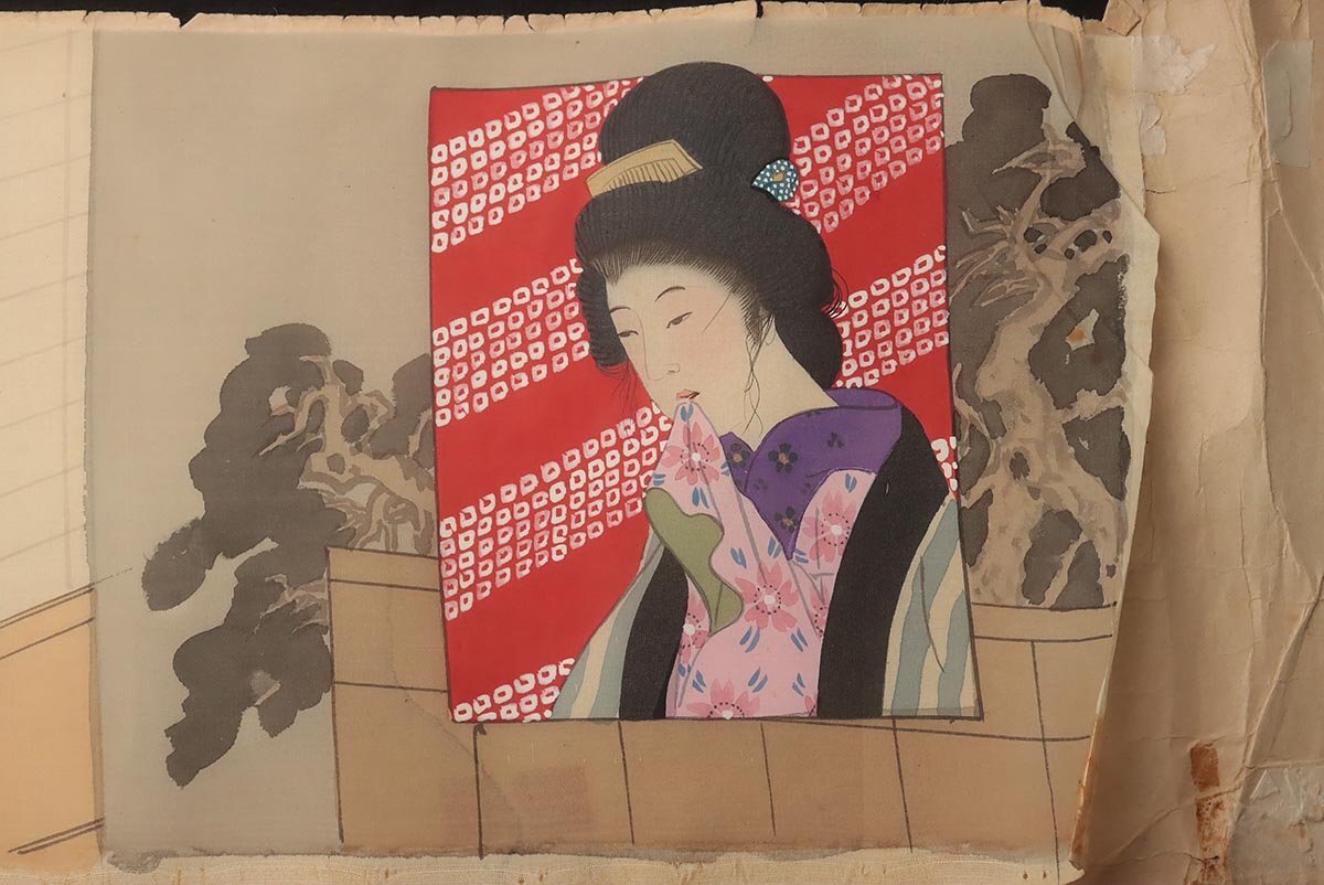 EZ415 江戸-明治期 絹本着彩「春画・枕絵」十四図 巻絵・巻物 EZ415 江戸-明治期 絹本着彩「春画・枕絵」十四図 巻絵・巻物