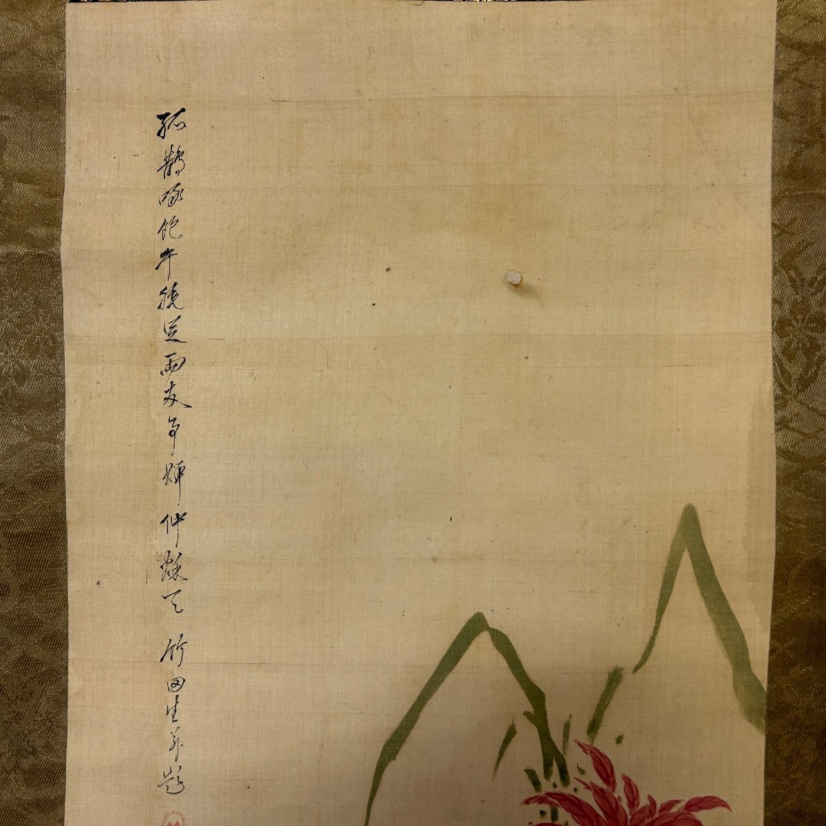 模写】 田能村竹田 花鳥図 掛軸 直入箱書 古画 古美術 時代 骨董 模写】 田能村竹田 花鳥図 掛軸 直入箱書 古画 古美術 時代 骨董