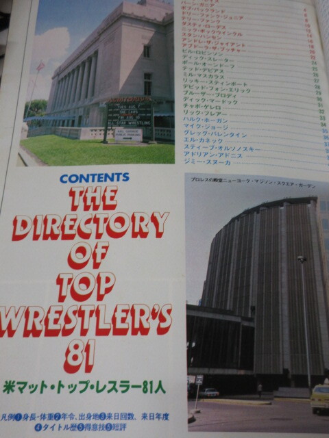 「THE DIRECTORY OF TOP WRESTLER'S 81」1981年発行　米マット?トップレスラー81人　別冊(cè)プロレス　ベースボールマガジン社