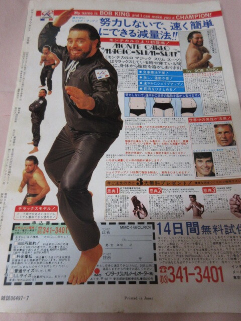 「DELUXEプロレス 1980.7」デラプロ 原 鶴田 猪木対ハンセン アンドレ ピンナップ切り取り ベースボールマガジン社 _画像2