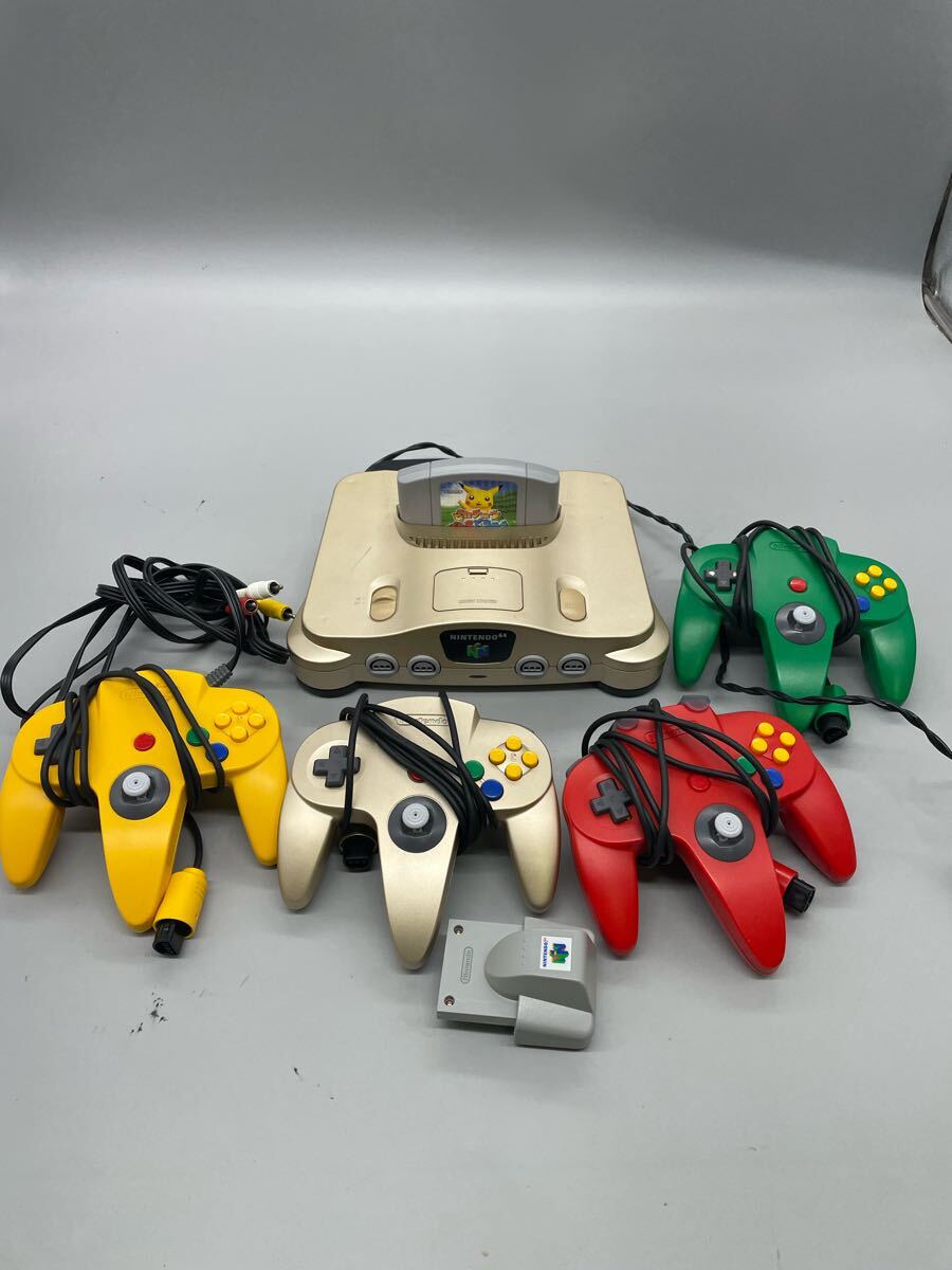 ◯ Nintendo64 NUS-001 コントローラー 4個 ソフト ピカチュウ ◯ Nintendo64 NUS-001 コントローラー 4個 ソフト ピカチュウ