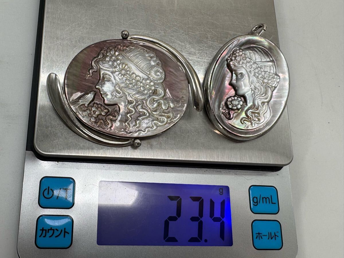 0412】シェル 貝 カメオ ブローチ シルバー SILVER ヴィンテージ 0412】シェル 貝 カメオ ブローチ シルバー SILVER ヴィンテージ