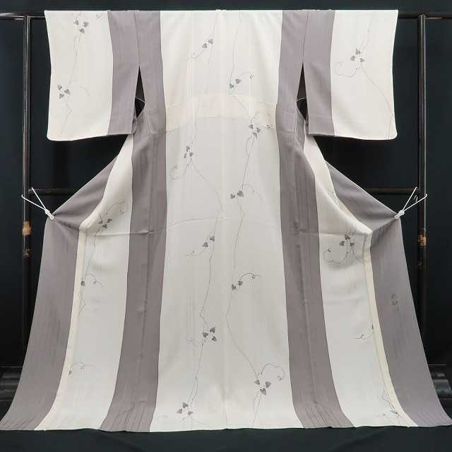 tomihisa 新品 単衣 蔦 桂彩 落款 着物“お洒落度100% 小紋で tomihisa 新品 単衣 蔦 桂彩 落款 着物“お洒落度100% 小紋で