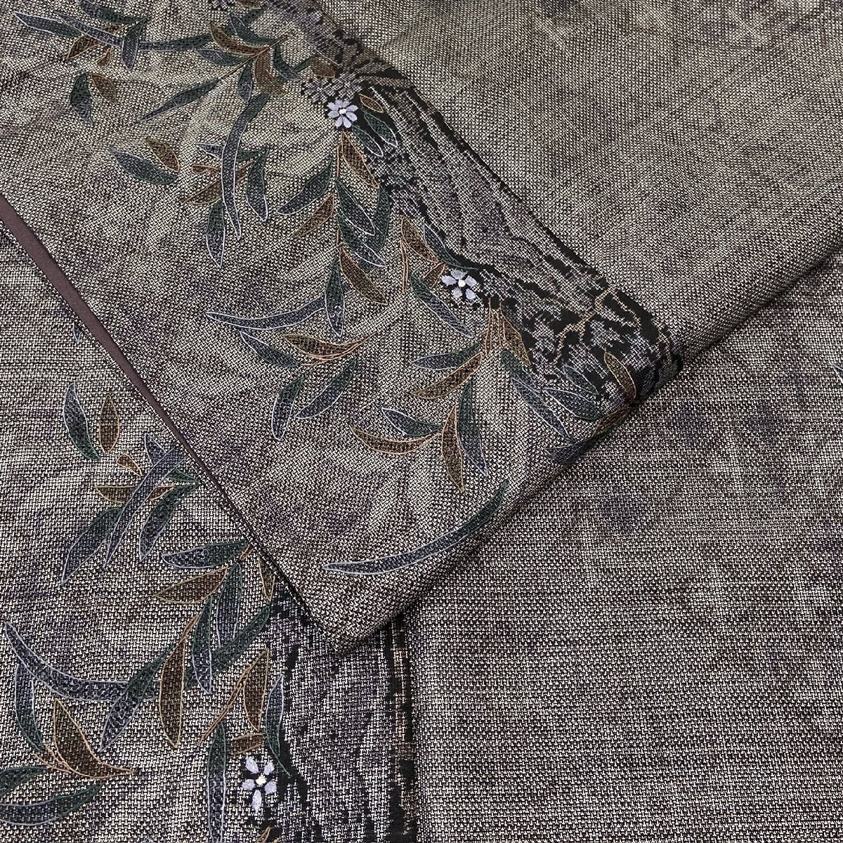 着物月花 仙頭刺繍 蘇州刺繍 9マルキ 品のある花 本場大島紬 着物月花 仙頭刺繍 蘇州刺繍 9マルキ 品のある花 本場大島紬