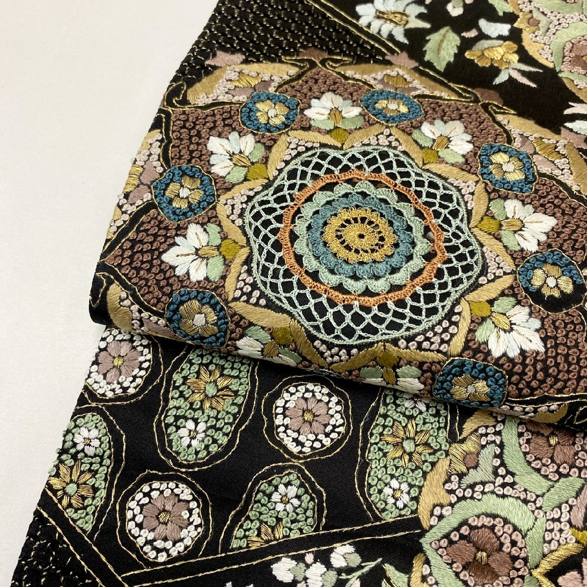 着物月花 三大総刺繍 仙頭刺繍 相良刺繍 蘇州刺繍 華文様 袋帯 着物月花 三大総刺繍 仙頭刺繍 相良刺繍 蘇州刺繍 華文様 袋帯