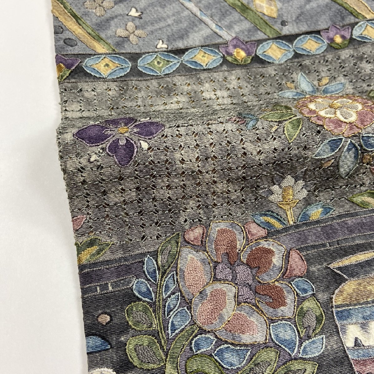 着物月花 作家物 総刺繍 仙頭刺繍 蘇州刺繍 装飾文様 コプト文様 着物月花 作家物 総刺繍 仙頭刺繍 蘇州刺繍 装飾文様 コプト文様