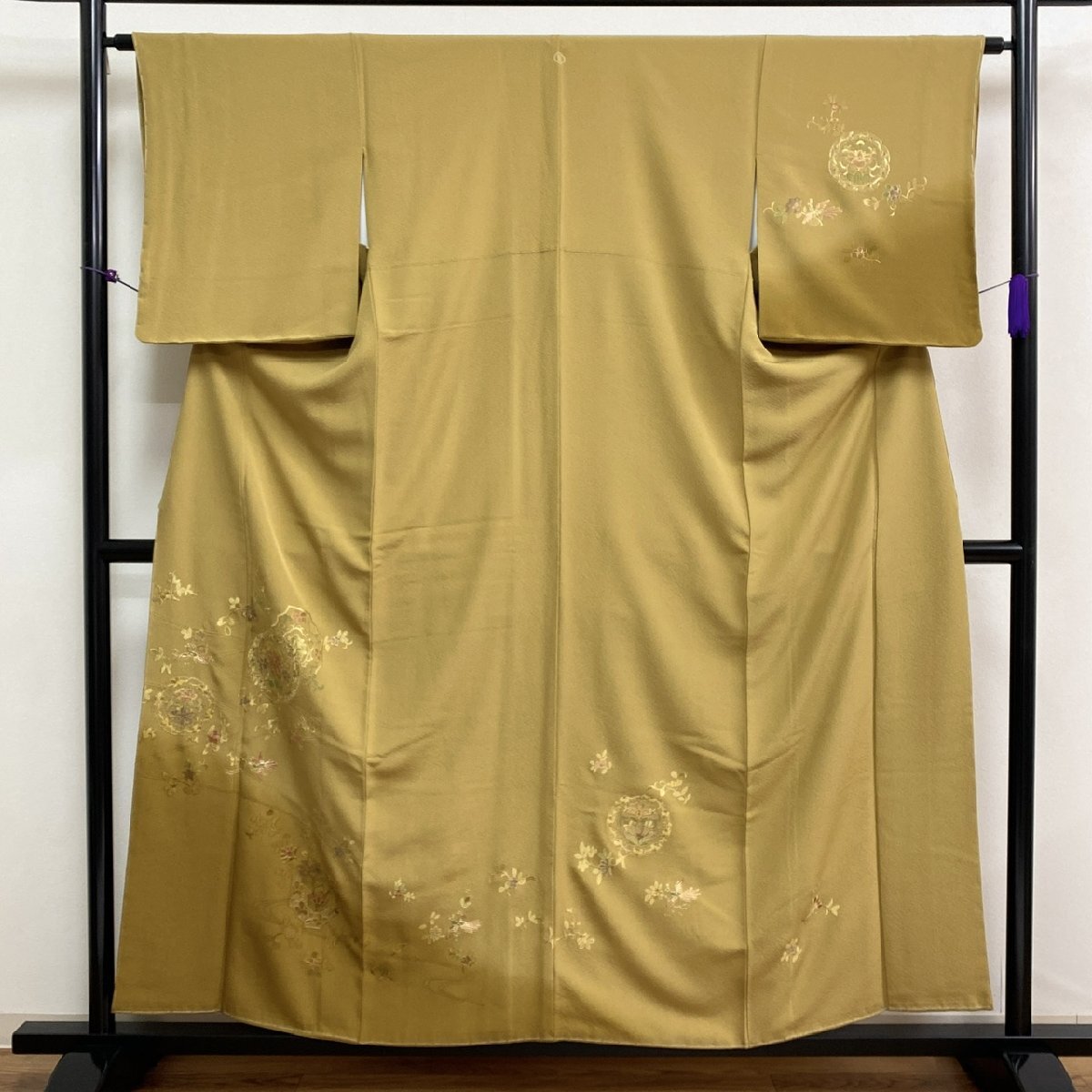 着物月花 総刺繍 蘇州刺繍 金駒刺繍 ぼかし染 装飾華鳥文様 訪問 着物月花 総刺繍 蘇州刺繍 金駒刺繍 ぼかし染 装飾華鳥文様 訪問