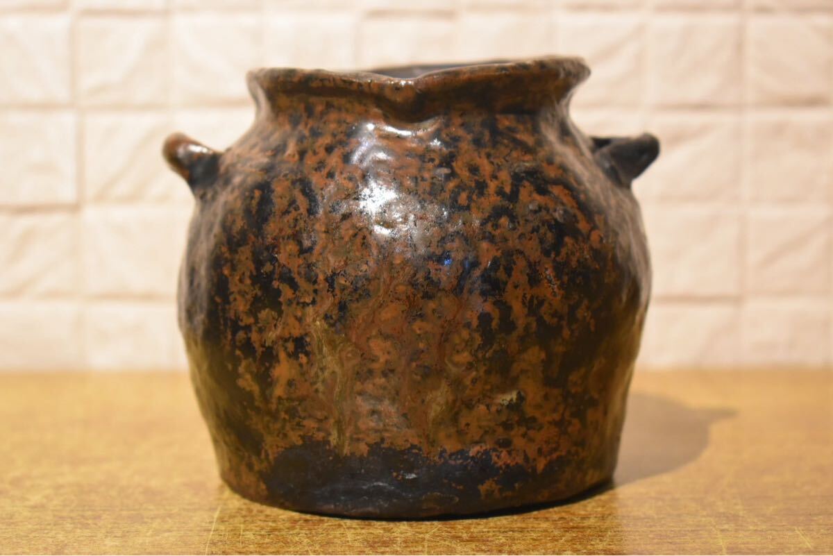 GE】M527【コレクター所蔵品】時代 越前お歯黒壺/日本美術 越前 GE】M527【コレクター所蔵品】時代 越前お歯黒壺/日本美術 越前