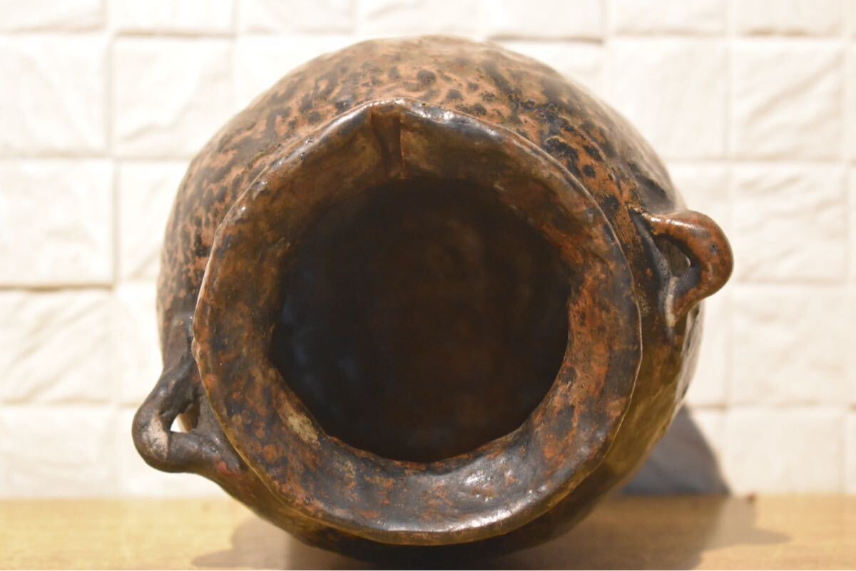 GE】M527【コレクター所蔵品】時代 越前お歯黒壺/日本美術 越前 GE】M527【コレクター所蔵品】時代 越前お歯黒壺/日本美術 越前