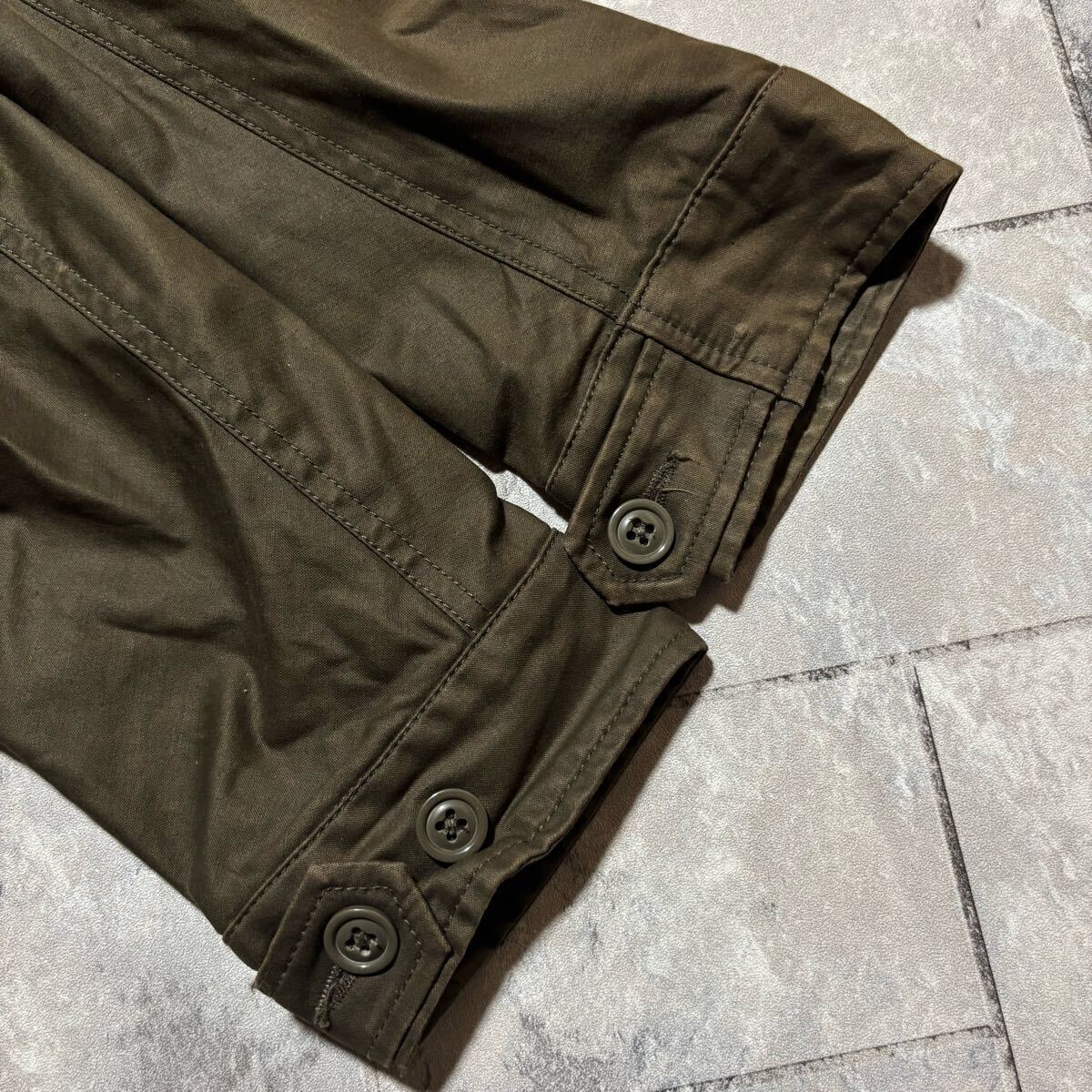 SHIPS JETBLUE シップス ジェットブルー ミリタリージャケット M-72 ジップパーカー 裾ドローコード カーキ サイズL 玉FS1771_画像4