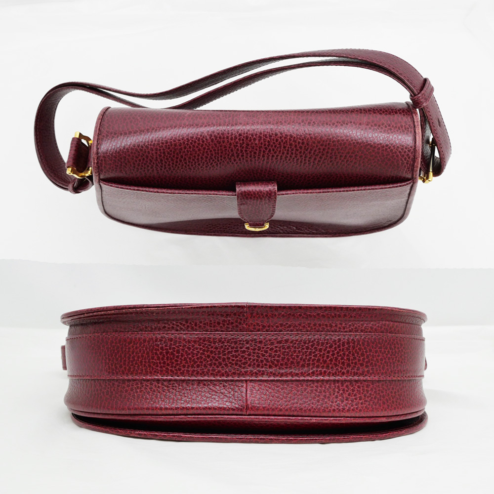 美品 カルティエ マストライン ショルダーバッグ ゴールド金具 レザー ボルドー ネット限定】 Cartier カルティエ マストライン ショルダー