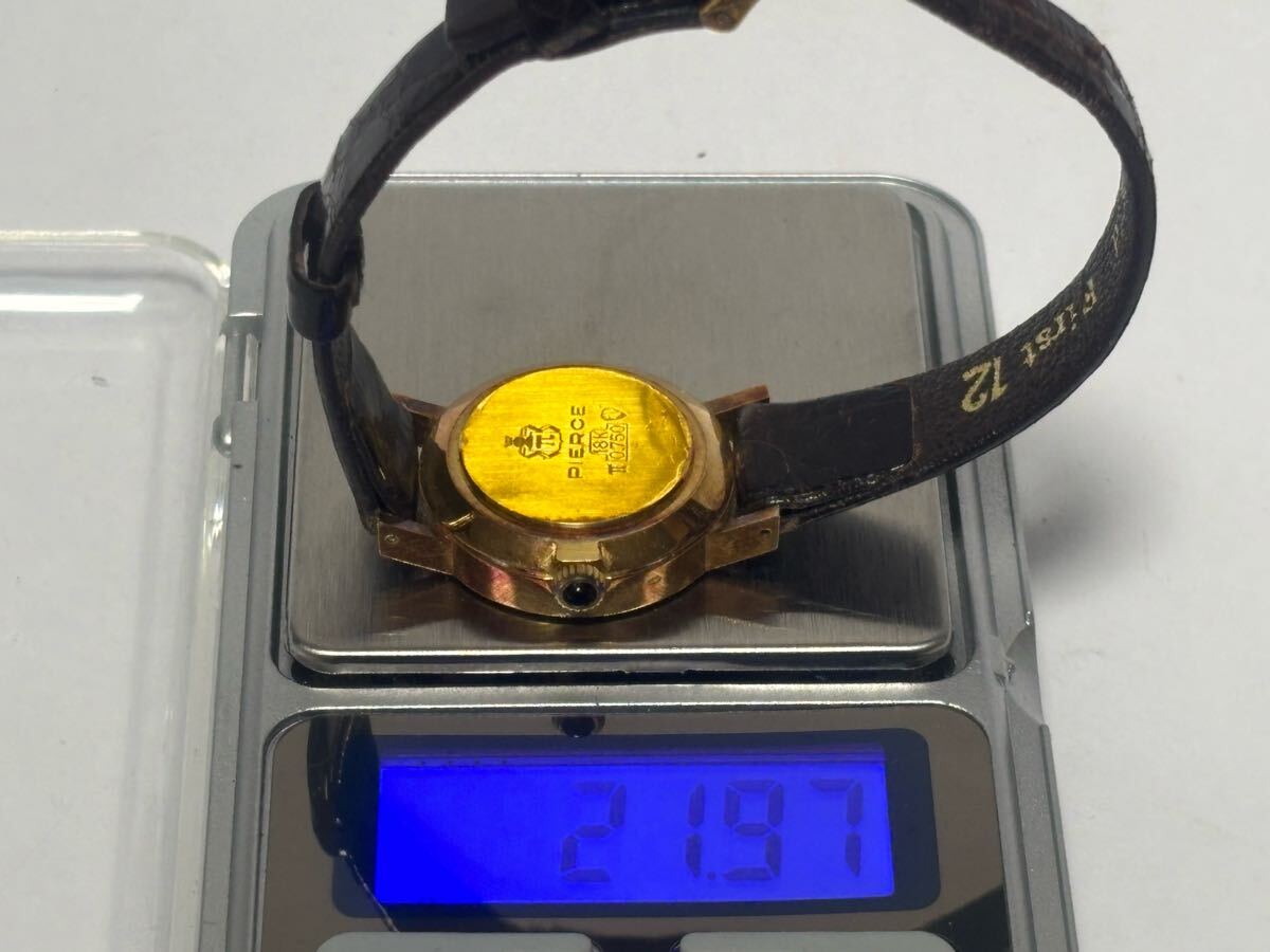 PIERCE ピアース 18K 0.750刻印 金無垢 手巻き 腕時計 PIERCE ピアース 18K 0.750刻印 金無垢 手巻き 腕時計