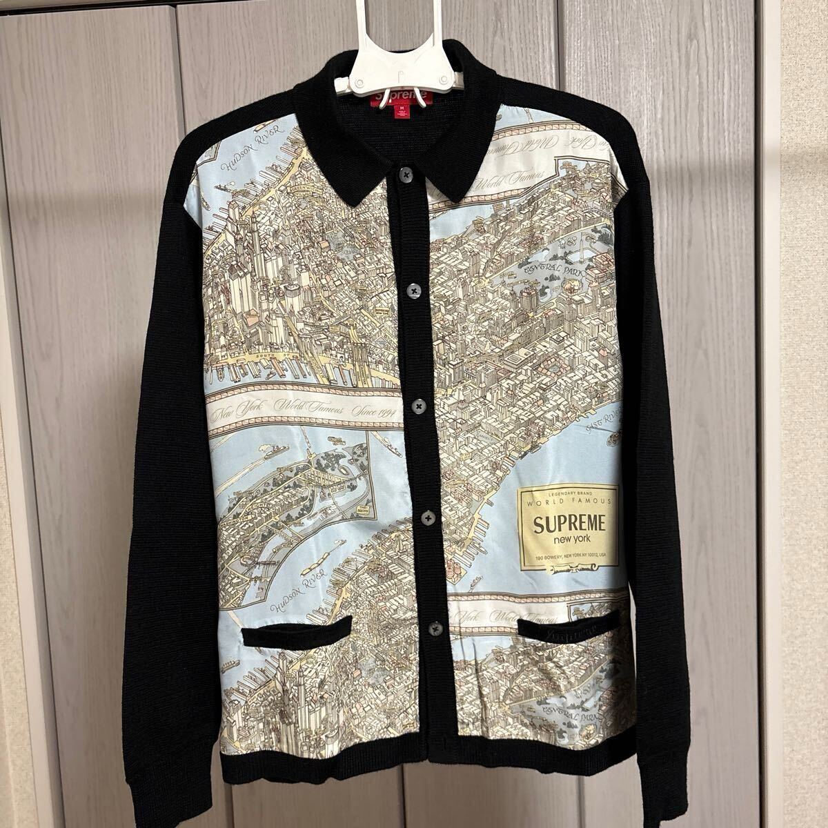 Supreme Silk Map Cardigan Black カーディガン セーター M Supreme Silk Map Cardigan Black カーディガン セーター M