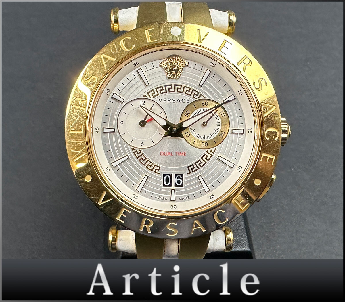 801018◇動作確認済 VERSACE ヴェルサーチ Vレース デュアル 801018◇動作確認済 VERSACE ヴェルサーチ Vレース デュアル