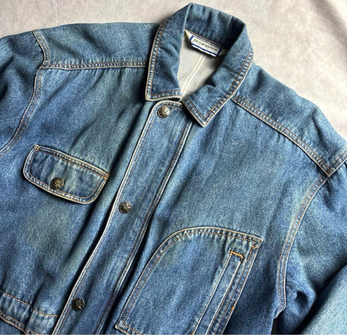 希少】80's〜 イヴサンローラン YSL デニム デニムジャケット 希少】80's〜 イヴサンローラン YSL デニム デニムジャケット