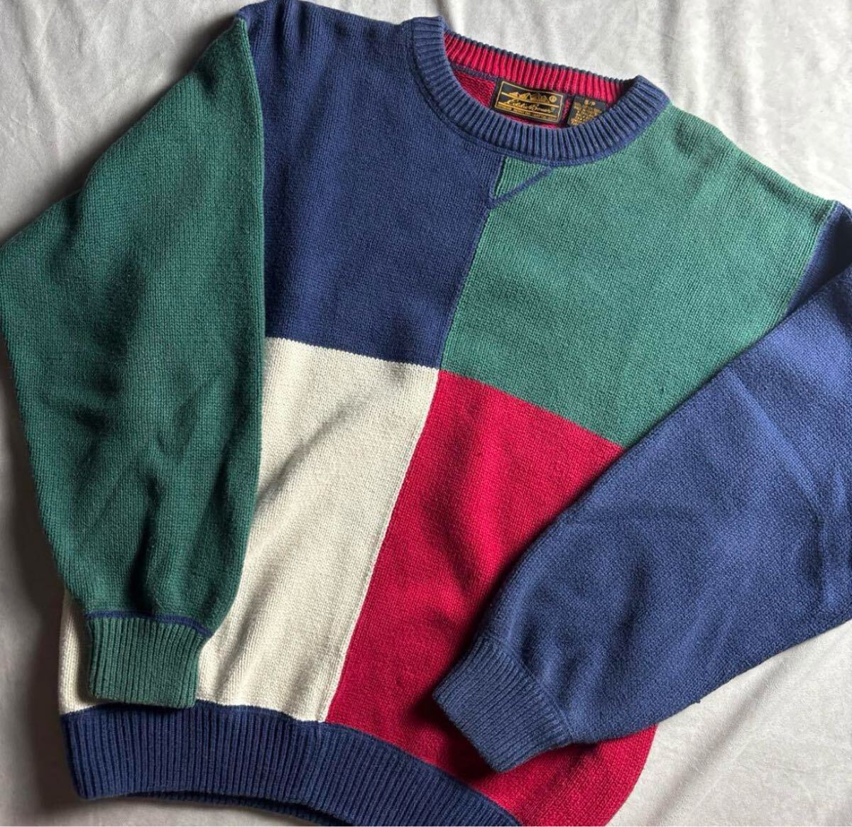80〜90's】Eddie Bauer パッチワークセーター エディバウアー 80〜90's】Eddie Bauer パッチワークセーター エディバウアー