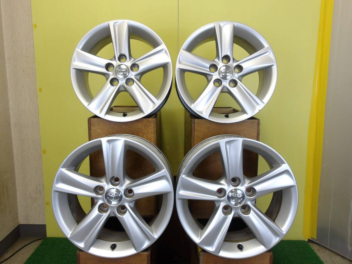 H2635 б/у 4шт.@ Toyota оригинальный 16 x 7J +40 5H 114.3 серебряный Mark X Crown Prius α Estima Avensis cam натуральный мех do