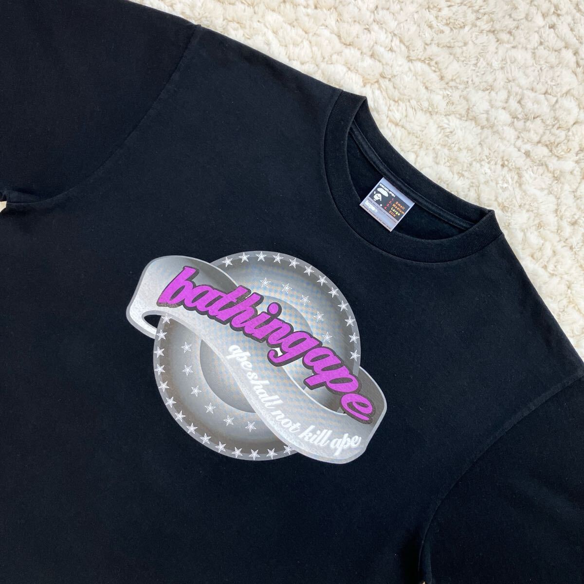 90s 旧タグ a bathing ape Tシャツ L 黒 nigo裏原00s ア 90s 旧タグ a bathing ape Tシャツ L 黒 nigo裏原00s ア