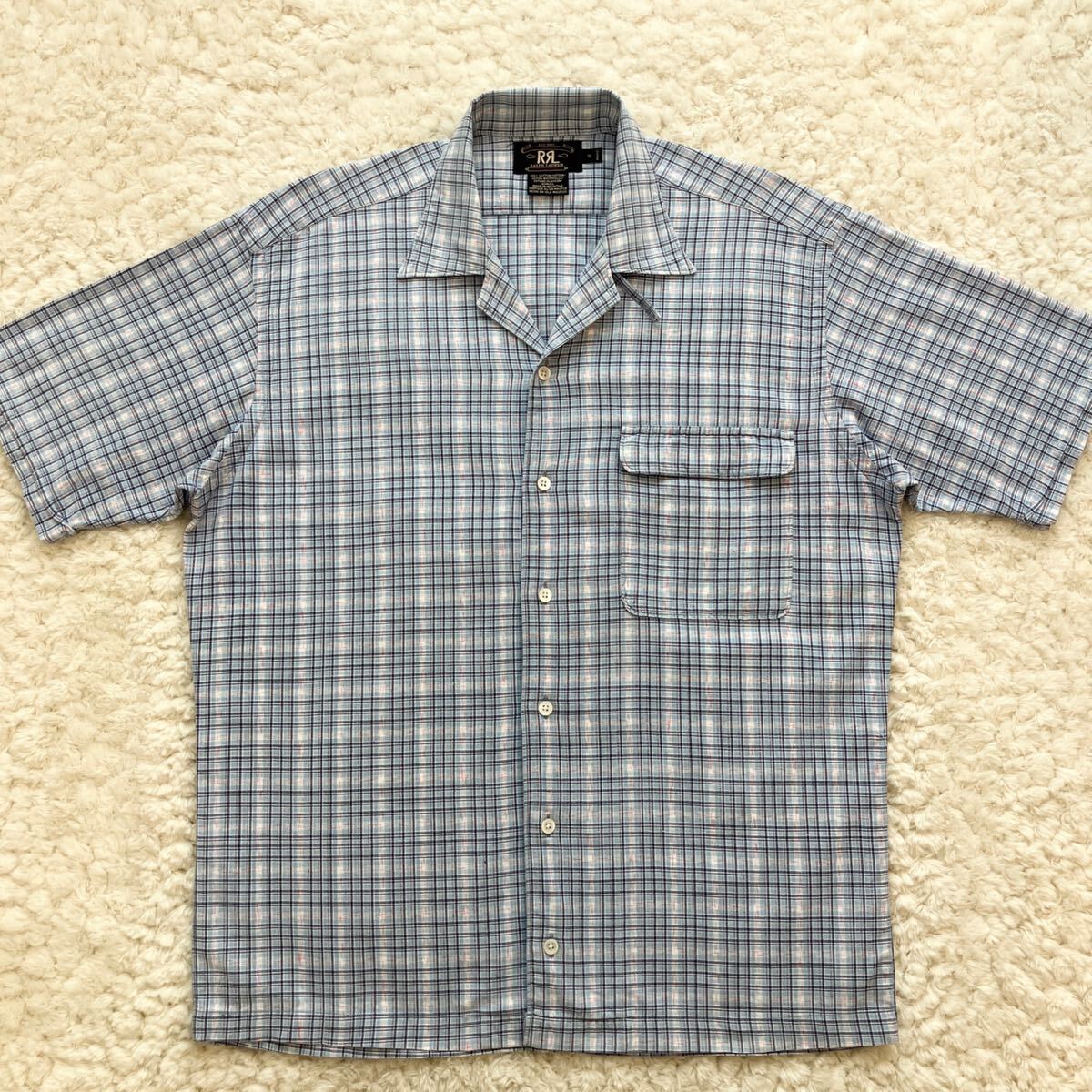 美品 90s初期RRL 三つ星タグ 開襟半袖チェックシャツ S 三ツ星 美品 90s初期RRL 三つ星タグ 開襟半袖チェックシャツ S 三ツ星