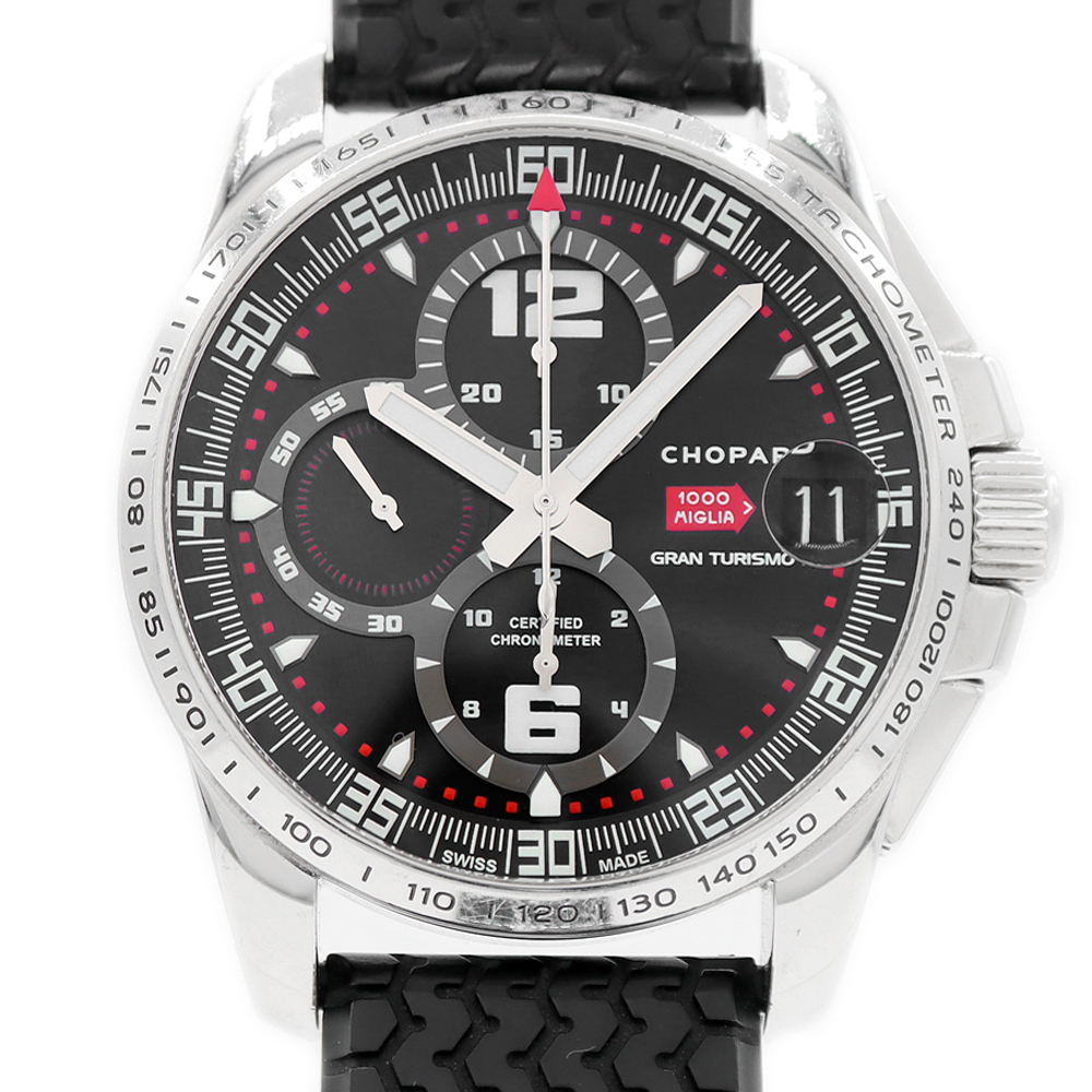 內(nèi)部點検済 Chopard ショパール ミッレミリア GT XL クロノグラフ 16/8459 100m防水 デイト SS メンズ 自動巻き