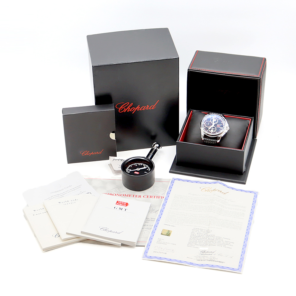 內(nèi)部點検済 Chopard ショパール ミッレミリア GT XL クロノグラフ 16/8459 100m防水 デイト SS メンズ 自動巻き