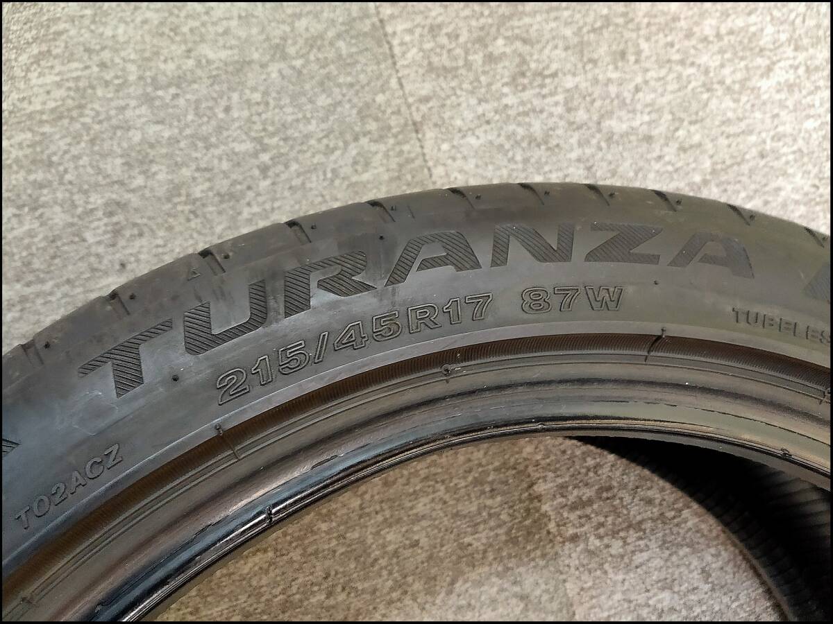 2本 2021年 215/45R17 87W BRIDGESTONE TURANZA T002 ブリヂストン トランザ_画像7
