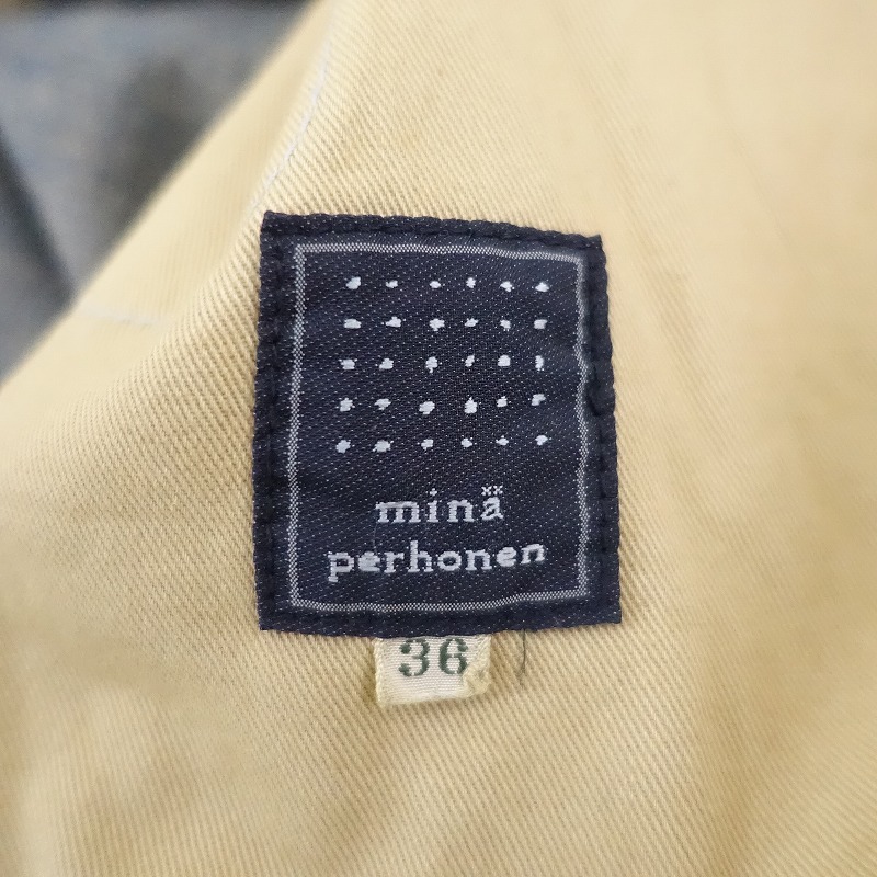 【美品/2024SS/定価6萬】ミナペルホネン mina perhonen *every day タックテーパードデニムパンツ*36綿麻(1-2503-83)【10D52】