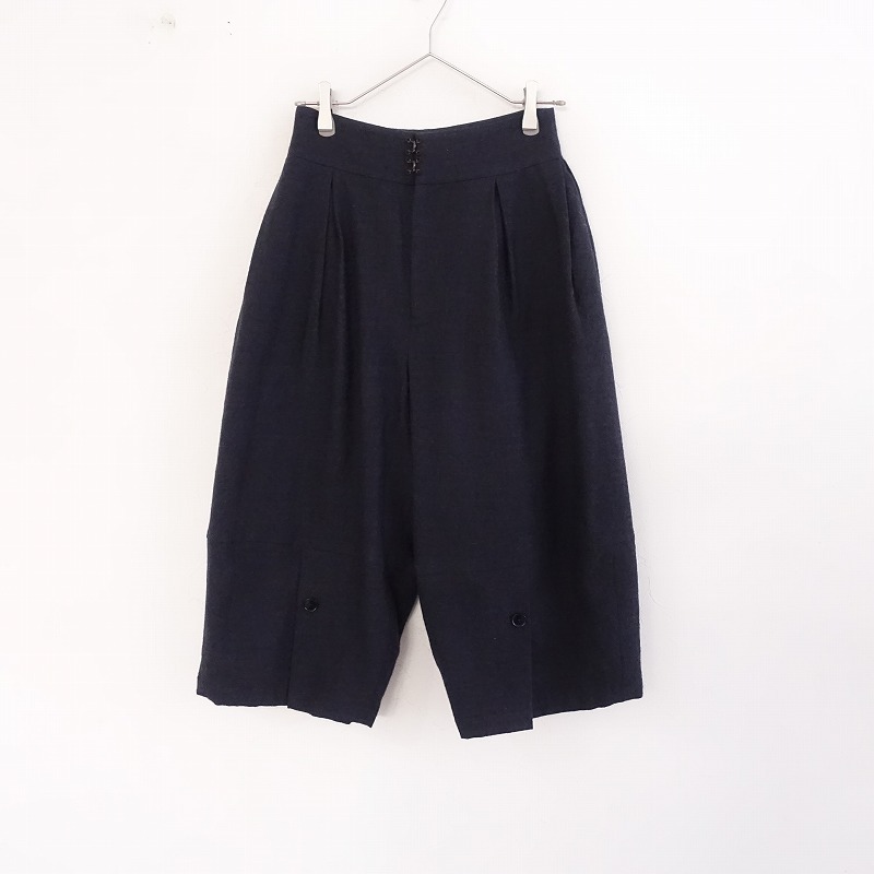 ミナペルホネン mina perhonen *nuage ウールコクーンクロップドパンツ*38チャコールグレー起毛ボトムス(1-2503-82)【10D52】