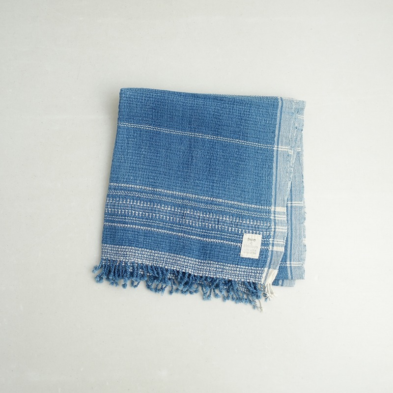 スノアンドモリソン Suno&Morrison *フリンジストール*肩掛けショールマフラーブルー(st11-2503-12)【20D52】