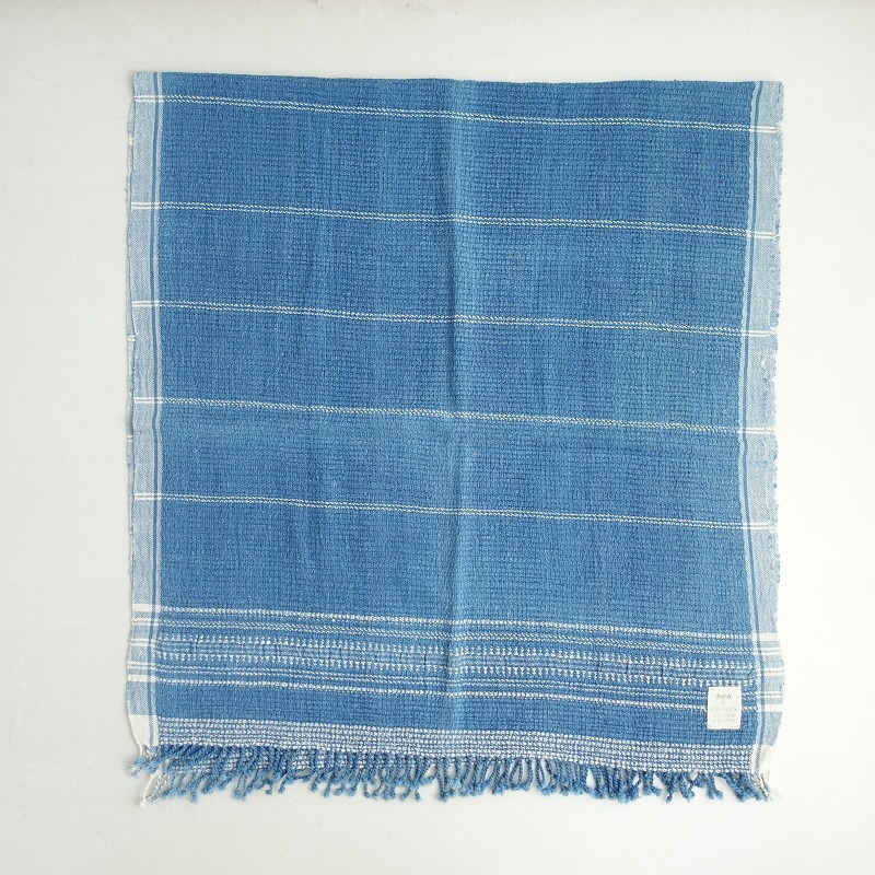 スノアンドモリソン Suno&Morrison *フリンジストール*肩掛けショールマフラーブルー(st11-2503-12)【20D52】