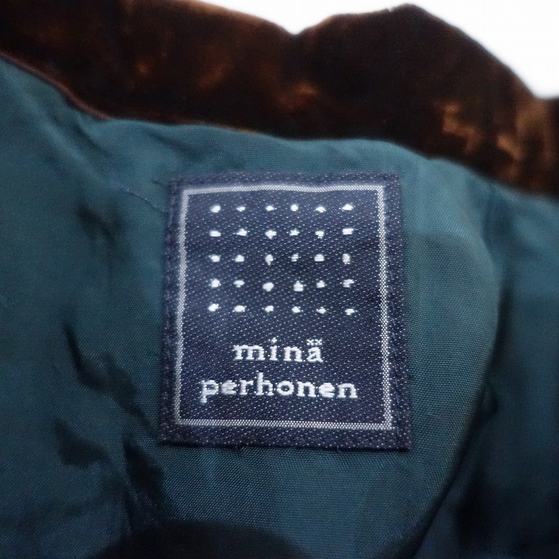 ミナペルホネン mina perhonen *multistripe マルチストライプパイルタックスカート*40(sk33-2503-266)【60D52】