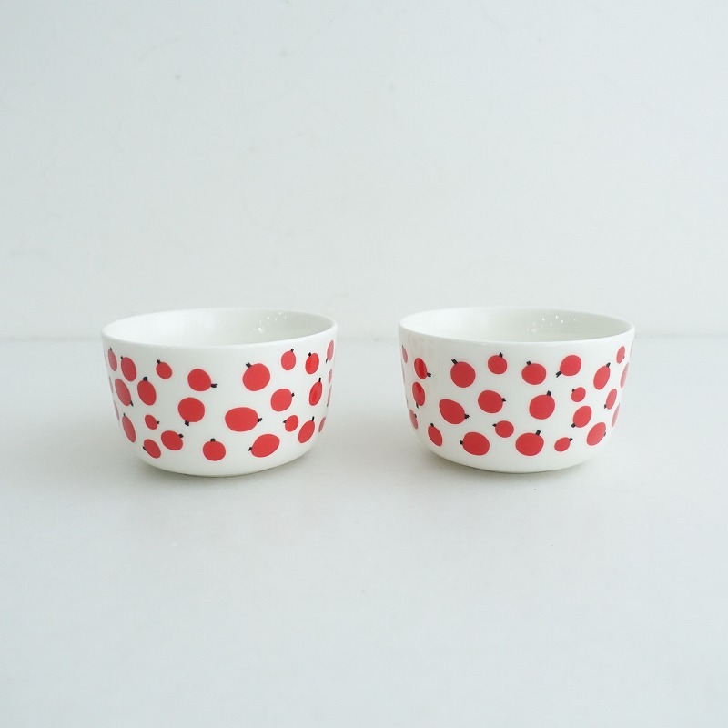 【北歐】美品/マリメッコ marimekko *PAKKANEN ボウル 10cm 2個セット*食器カップ【陶器】(wa87-2503-131)【71D52】