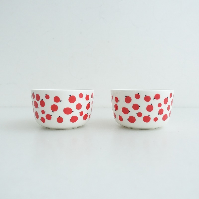 【北歐】美品/マリメッコ marimekko *PAKKANEN ボウル 10cm 2個セット*食器カップ【陶器】(wa87-2503-131)【71D52】