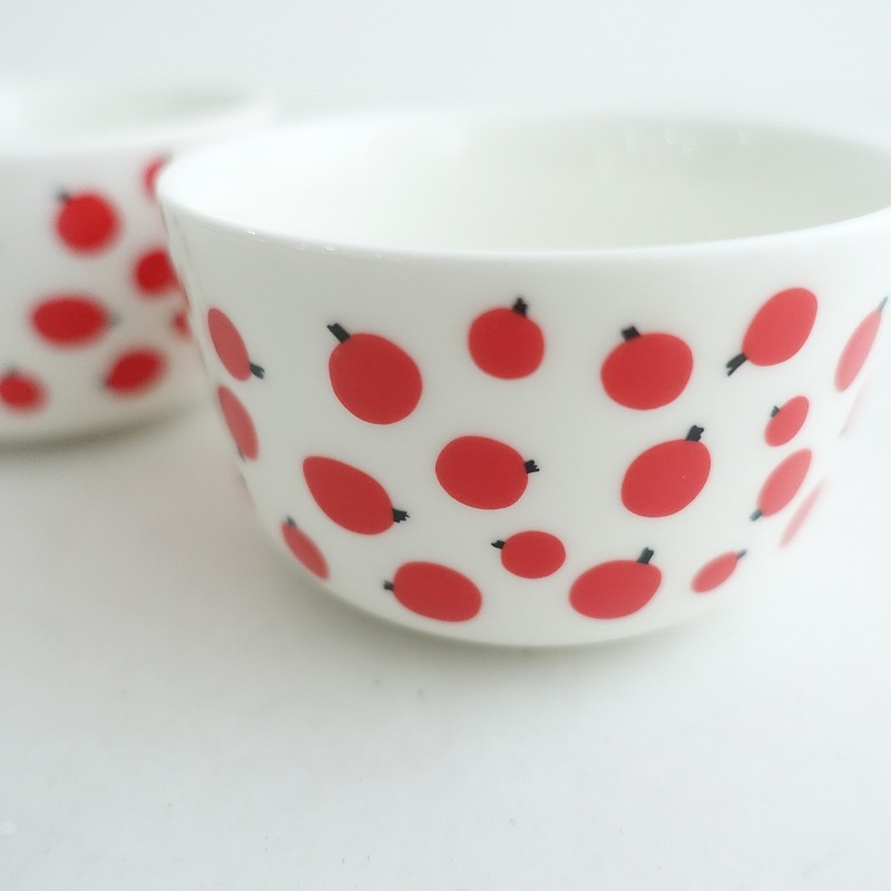 【北歐】美品/マリメッコ marimekko *PAKKANEN ボウル 10cm 2個セット*食器カップ【陶器】(wa87-2503-131)【71D52】