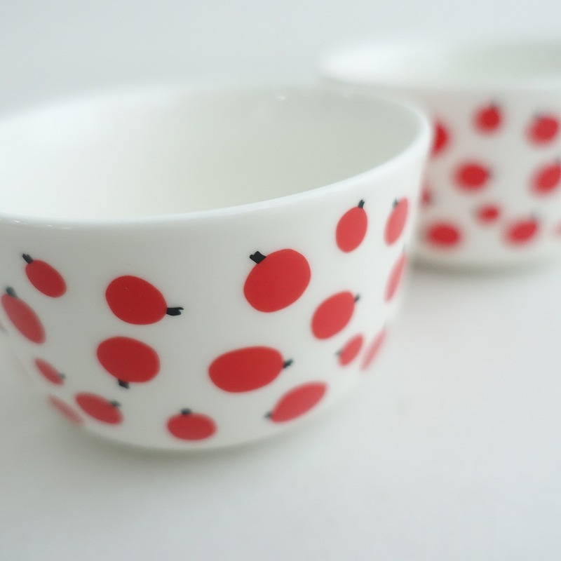 【北歐】美品/マリメッコ marimekko *PAKKANEN ボウル 10cm 2個セット*食器カップ【陶器】(wa87-2503-131)【71D52】