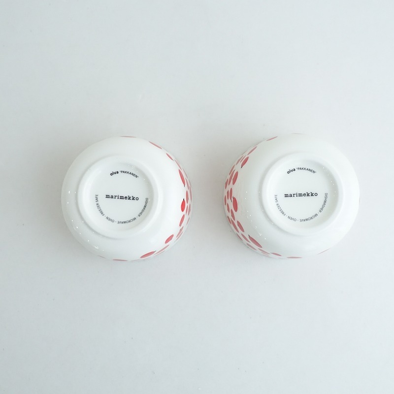 【北歐】美品/マリメッコ marimekko *PAKKANEN ボウル 10cm 2個セット*食器カップ【陶器】(wa87-2503-131)【71D52】