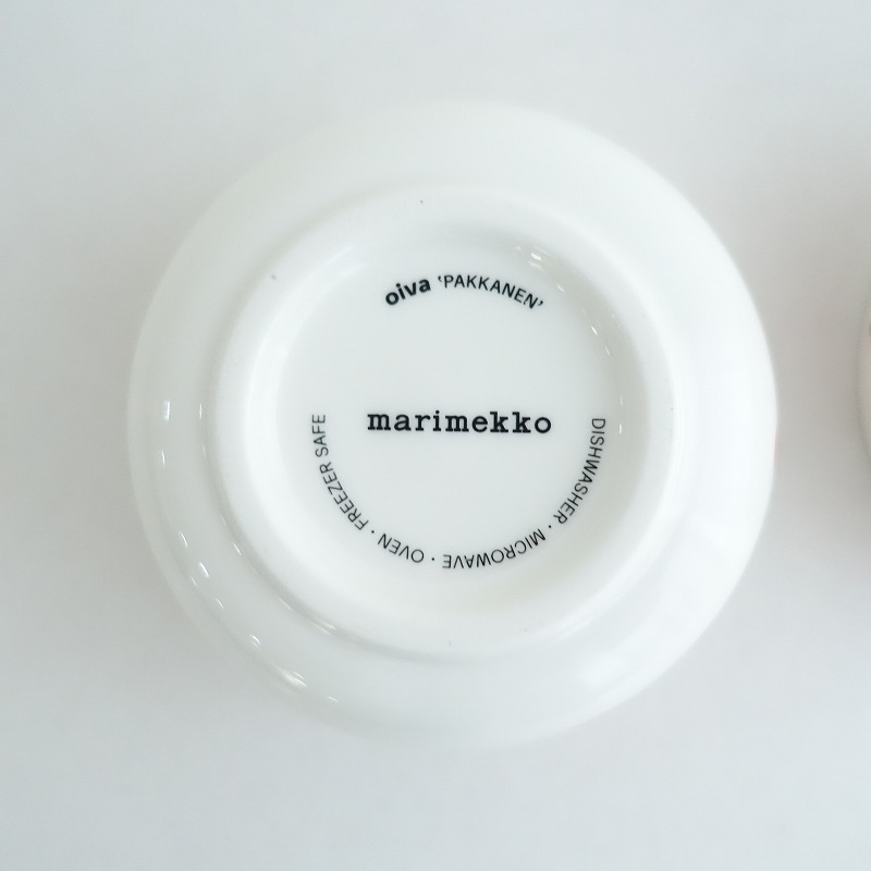 【北歐】美品/マリメッコ marimekko *PAKKANEN ボウル 10cm 2個セット*食器カップ【陶器】(wa87-2503-131)【71D52】