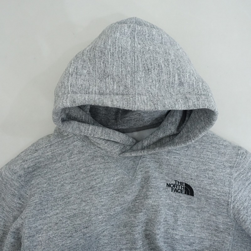 ザノースフェイス THE NORTH FACE*スクエアロゴフーディー*Sグレー杢里起毛スウェットプルオーバーパーカー(2-2503-578)【91D52】