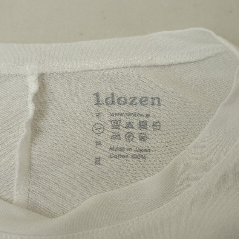 イチダース 1dozen *コットン切り替えドルマンカットソー*薄手Tシャツ白ホワイトプルオーバー(1-2504-98)【03D52】