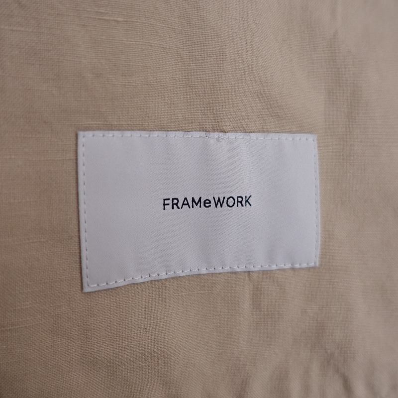 【2023/定価2.3万】フレームワーク Framework *綿麻ポプリンテーラードジャケット*36アウター羽織ベージュ(jk1-2504-21)【03D52】_画像7