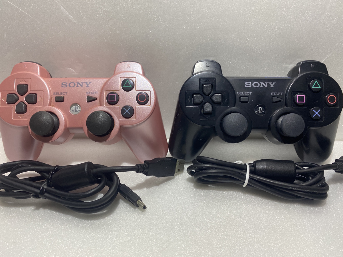 PS3 純正コントローラー×2個セット ジェットブラック/キャンディ PS3 純正コントローラー×2個セット ジェットブラック/キャンディ