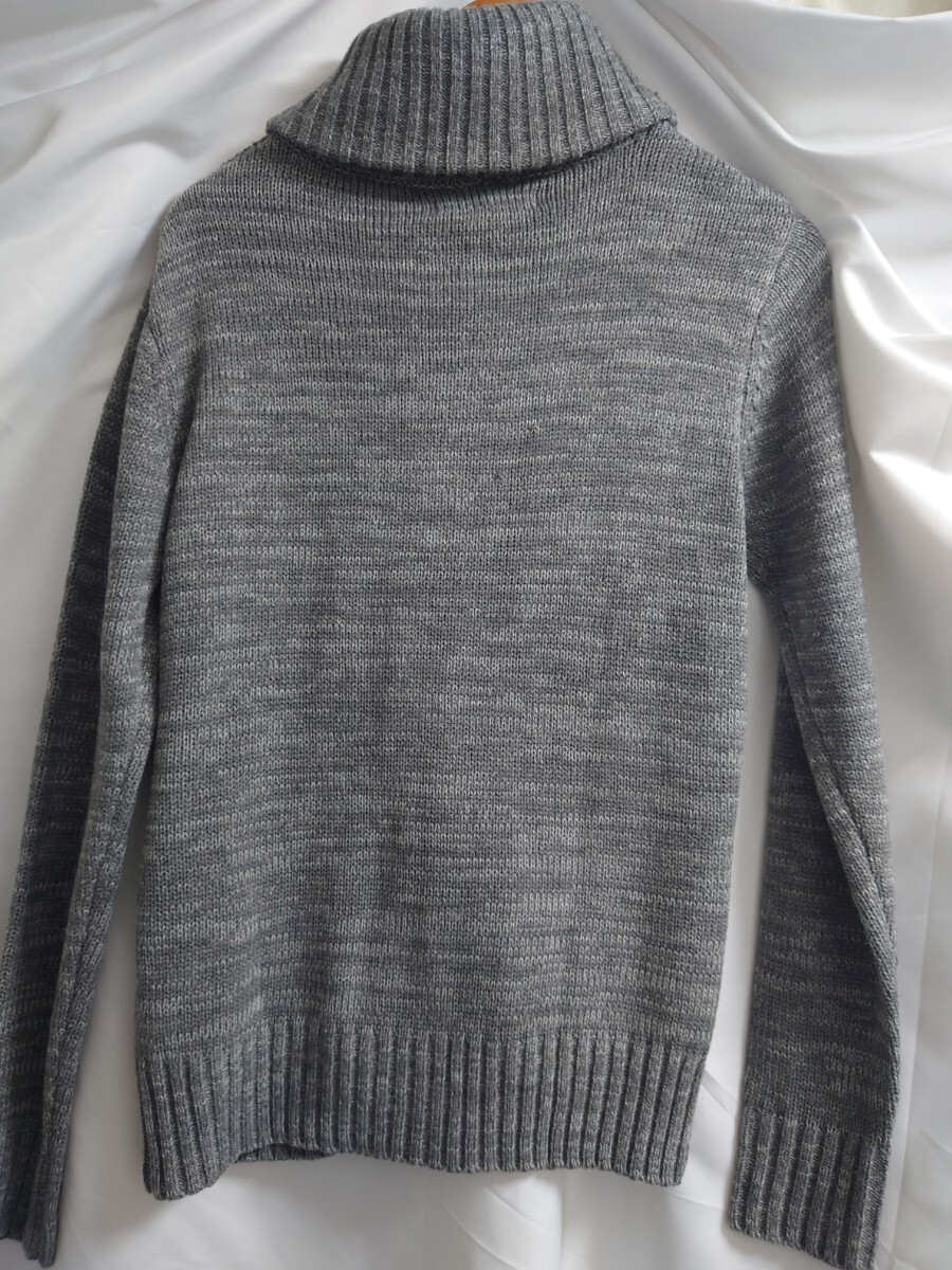 【送料込】ドンキーカラー ケーブル編み ニットカーディガン Mサイズ グレー_画像8
