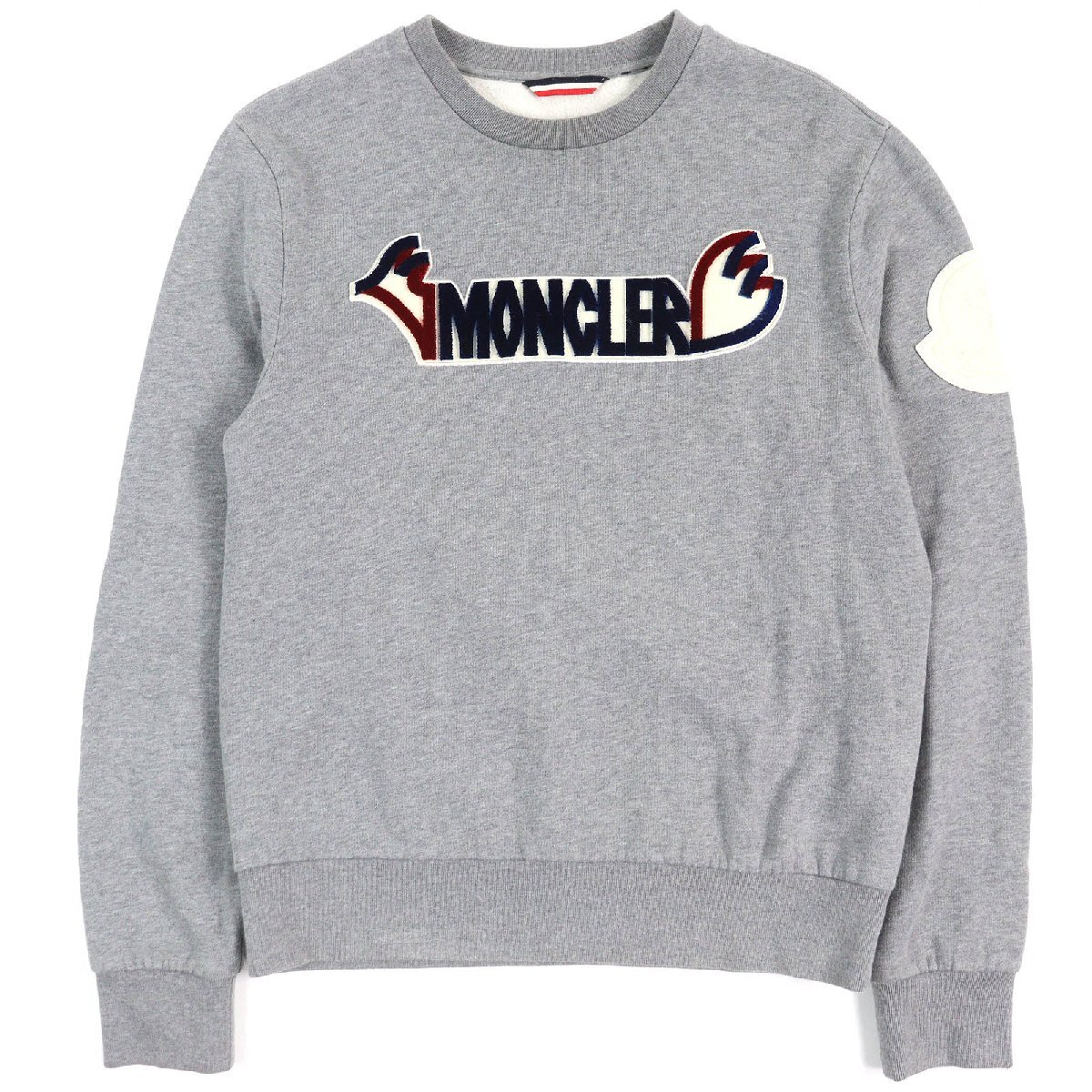 【ドンドン見直し】美品△MONCLER GENIUS 2 モンクレール ジーニアス 2 コットン ロゴ ビッグロゴワッペン スウェットシャツ S 正規(guī)品