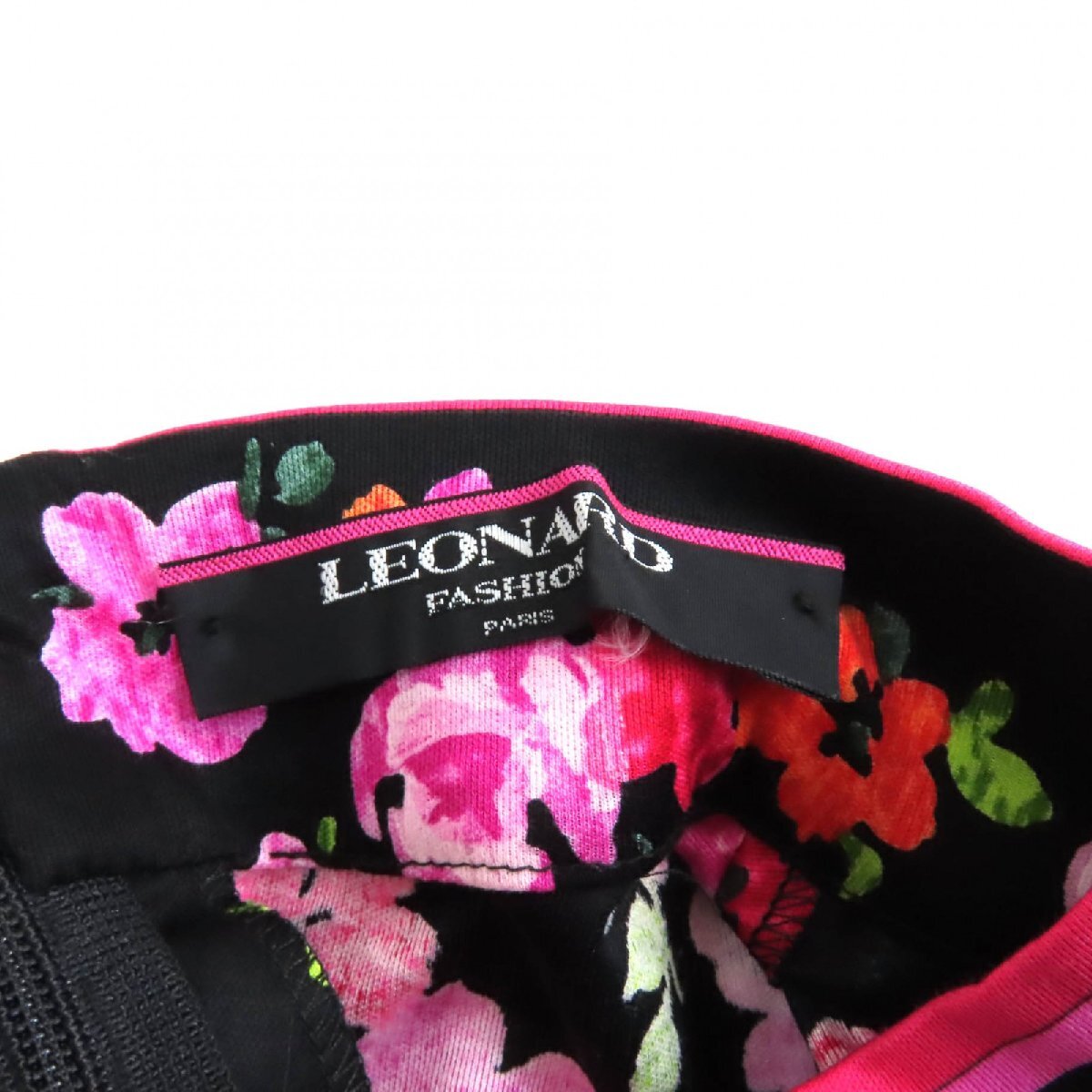  превосходный товар *LEONARD FASHIONre владелец -ru мода хлопок 100% цветочный принт общий рисунок с высоким воротником трикотаж с коротким рукавом мульти- LL стандартный товар женский 